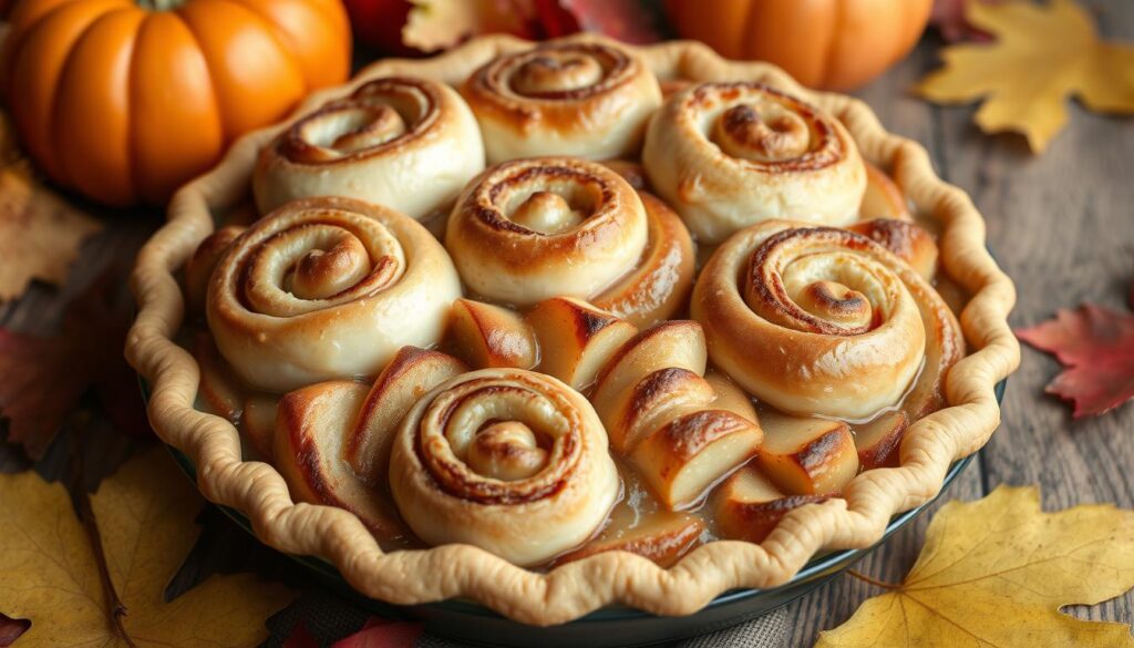 Cinnamon Roll Apple Pie