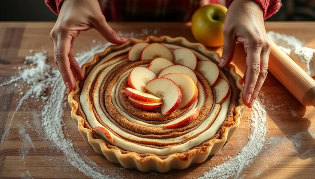 Cinnamon Roll Apple Pie