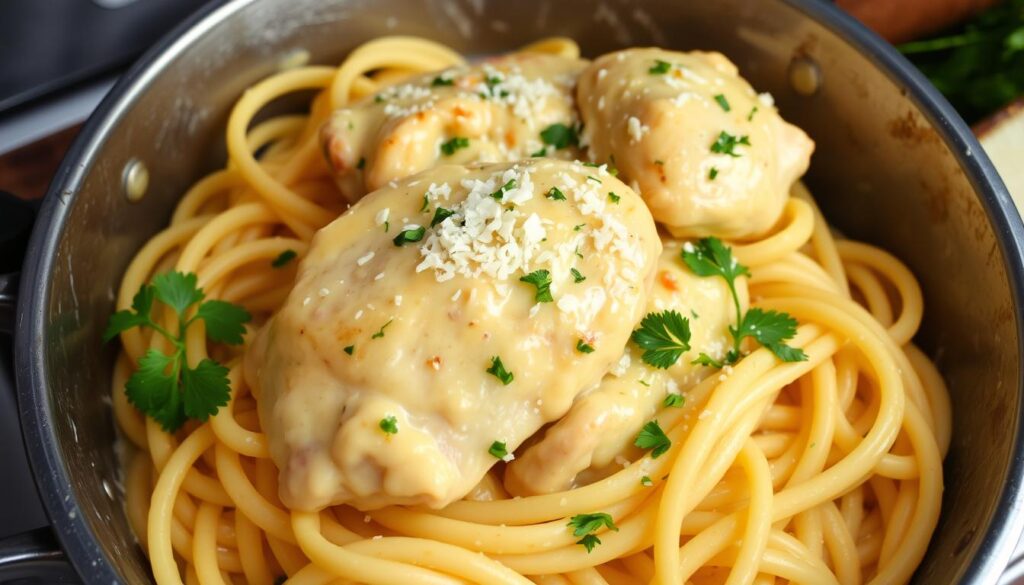 garlic parmesan chicken pasta