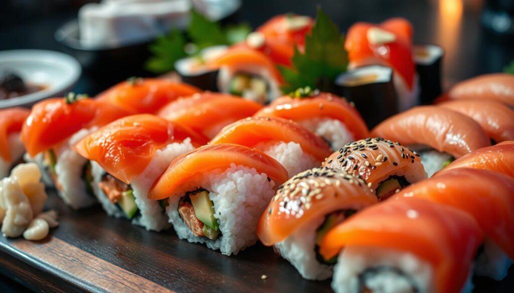 Sushi Order Topped with Salmon