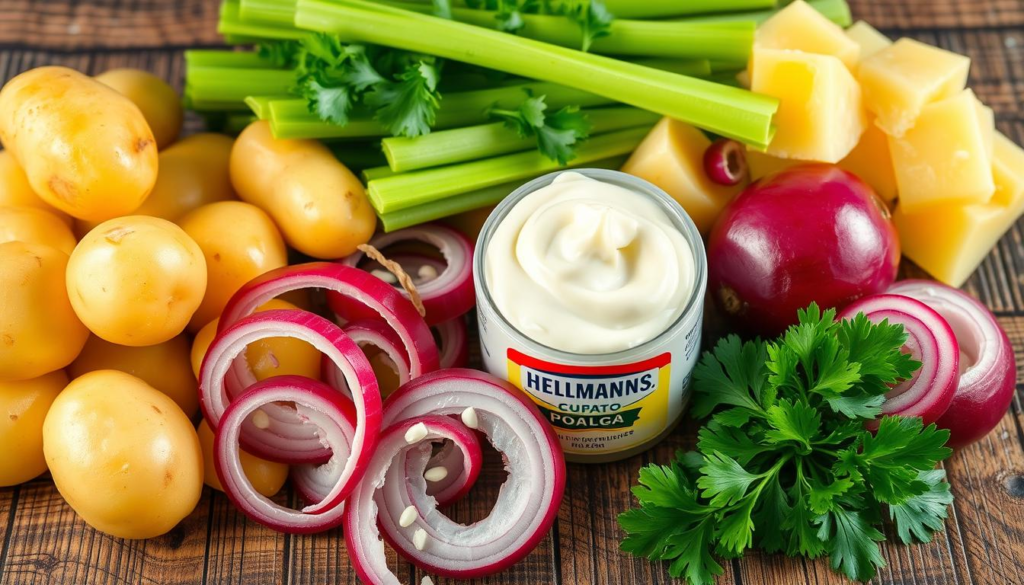 Ingredients for Hellmann's potato salad recipe