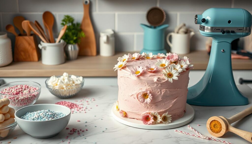 Gender Reveal Cake Preparation