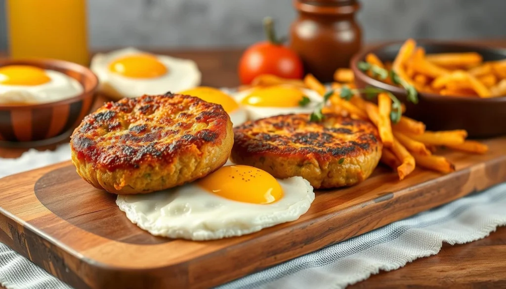 Air Fryer Sausage Patties Breakfast Platter
