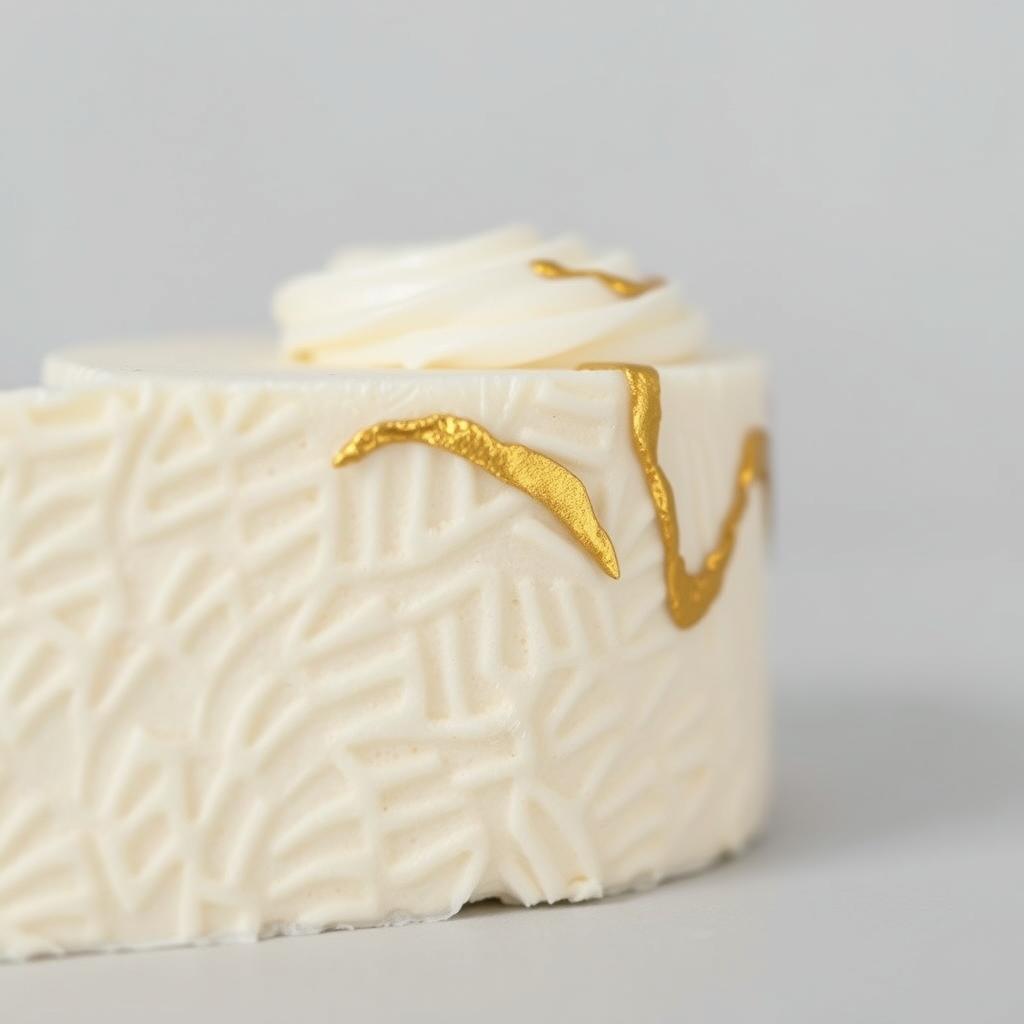 Small treat with textured buttercream and metallic painted details Small treat with textured buttercream and metallic painted details